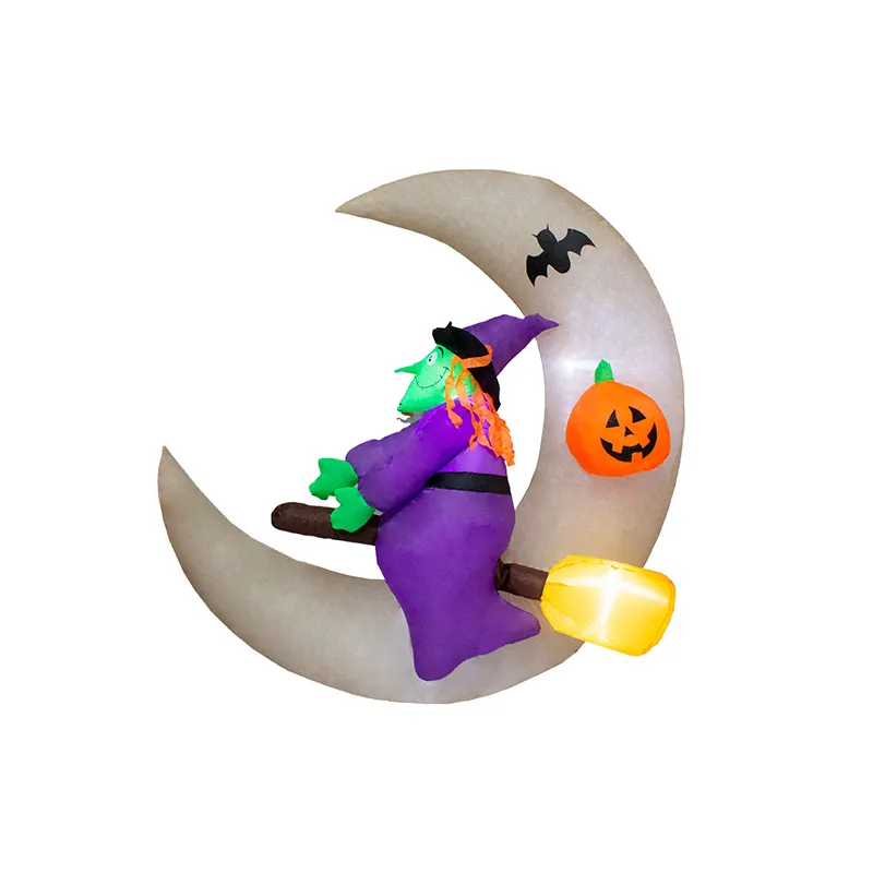 Inflable Halloween Bruja Luna Con Luz Led Decorativo 1.20Mts🎃👻 - Image 3