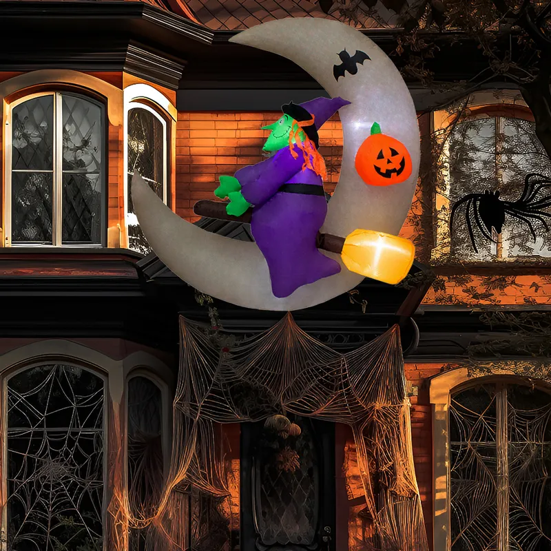 Inflable Halloween Bruja Luna Con Luz Led Decorativo 1.20Mts🎃👻 - Image 6