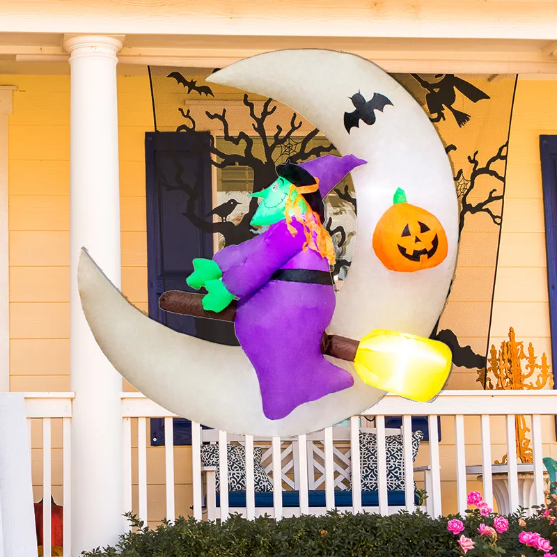 Inflable Halloween Bruja Luna Con Luz Led Decorativo 1.20Mts🎃👻 - Image 7