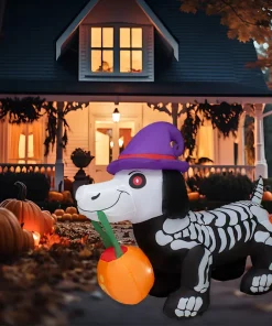 Inflable Halloween Perro Fantasma Con Luz Decorativo 1.50mts🎃👻