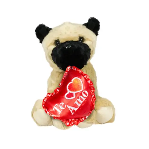 Paquete de 4 Perritos de Peluche de San Valentin con Corazon