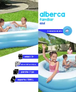 Alberca Inflable Infantil Ovalada Bestway 544 Lts 262 cm Azul