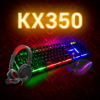 Kit Teclado Mouse Audífonos Gamer Luz RGB KX350