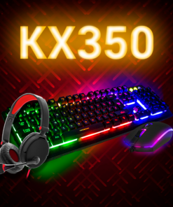 Kit Teclado Mouse Audífonos Gamer Luz RGB KX350