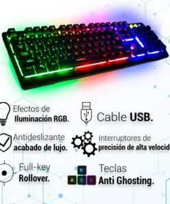 Kit Gamer Teclado Mouse Audifonos Periferico Gaming RGB KX350