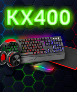Kit Teclado Mouse Audífonos Gamer Luz RGB KX400