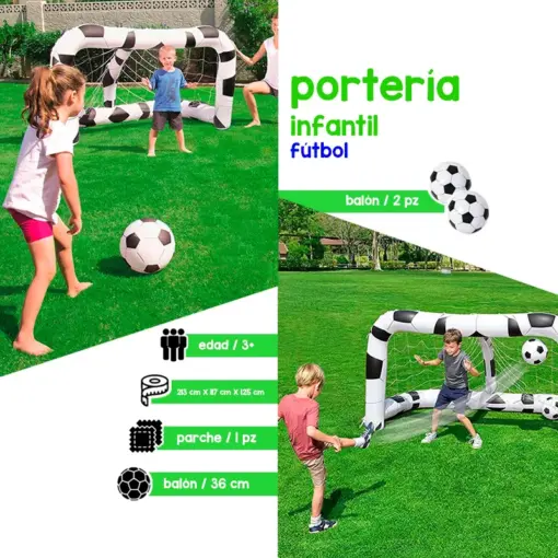Juego Porteria Inflable Futbol con Pelota