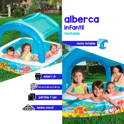 Alberca Inflable Infantil Con Techo