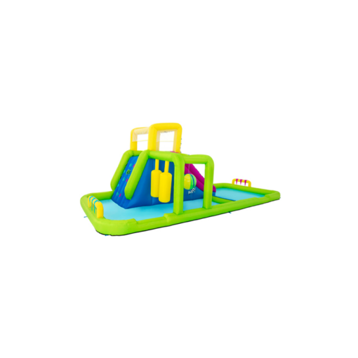 Brinda a tus hijos horas interminables de juego y haz que se empapen de diversión y momentos felices con este espectacular Parque Acuatico Inflable Splash Course Infantil.