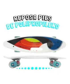 Patineta Skate Tipo Penny Surf Estampada Con Ruedas Luz Led
