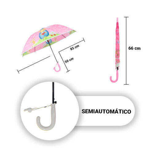 Paraguas Sombrilla Infantil Por Mayoreo Estampado Para Niños Con Silbato