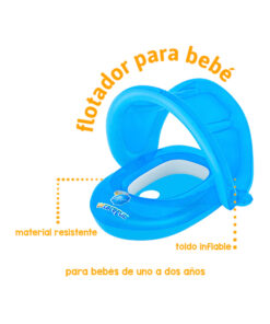 Silla Inflable Salvavidas Para Bebé De Color Con Techo 2 Pzas