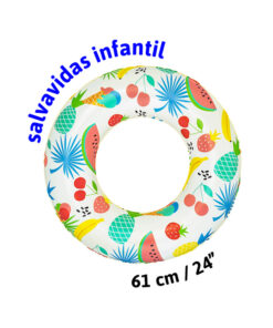Salvavidas Inflable Infantil Diseño Tropical Mayoreo Paquete 6 Pzas