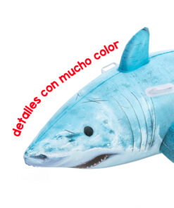 Tiburón Inflable Montable Salvavidas Flotador Azul Infantil