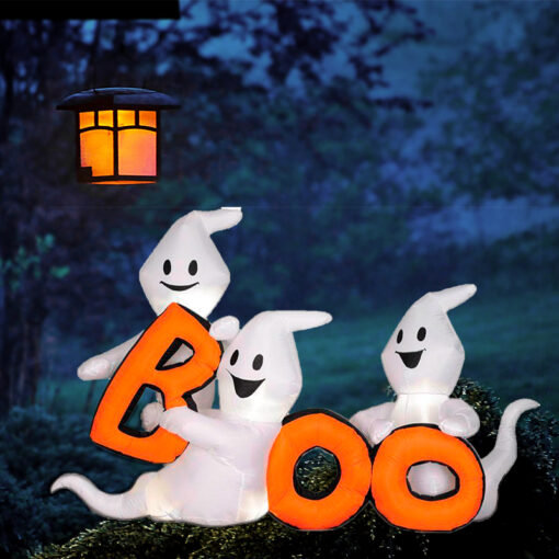 Inflable De Halloween Fantasmas Boo Luz Decorativo Exterior