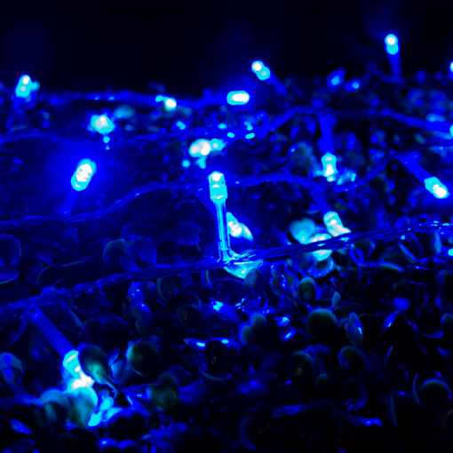 Serie Navideña 100 Led Luz Azul 8 Funciones 7 Mts Cable Azul
