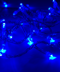 Serie Navideña 100 Led Luz Azul 8 Funciones 7 Mts Cable Azul