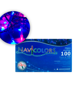 Serie Navideña 100 Led Luz Azul/rosa 8 Funciones 7 Metros