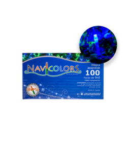 Serie Navideña 100 Led Luz Azul/verde 6 Mts Cable Transparen