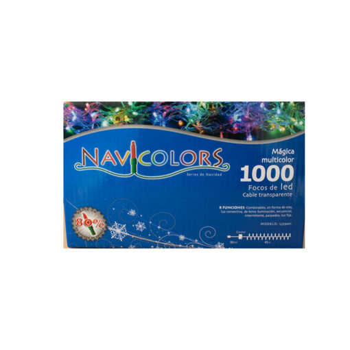 Serie Led Navideña 1000 Focos Luz Multicolor 50 Metros