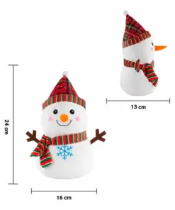 Muñeco De Nieve De Peluche Blanco Navideño Snowman 24 Cm