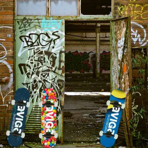 Patineta Tabla Resistente Con Lija Diseño Juvenil Urbano Skateboard