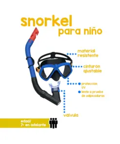 Juego De Buceo Snorkel Para Niños 7 Años Negro Bestway