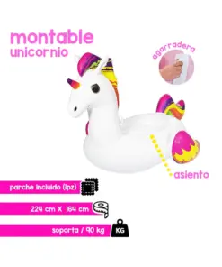 Unicornio Inflable Montable Salvavidas Para Adulto Bestway