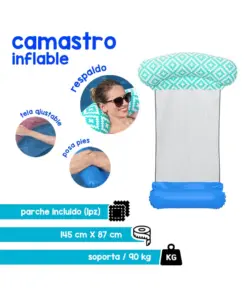 Cama Camastro Montable Inflable Flexible Grecas Bestway