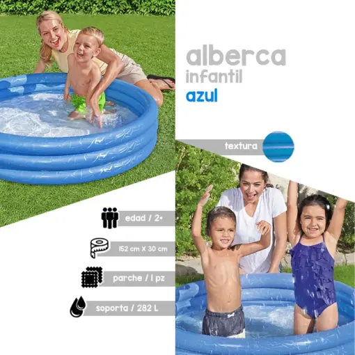 Alberca Inflable Circular Infantil Bestway 3 Aros 152 Cm Paq 2 Pzas
