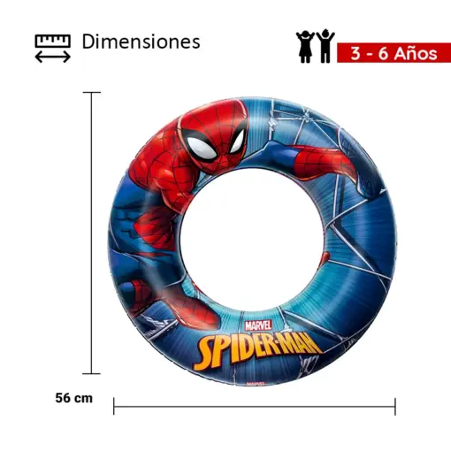 Salvavidas Inflable Infantil Bestway Dona De Spider-Man 56 Cm