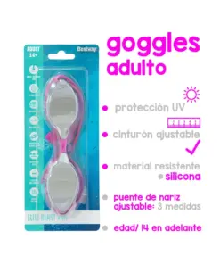 Goggles Para Adulto Natación Lente Espejo 14 Años Mayoreo 3pzas