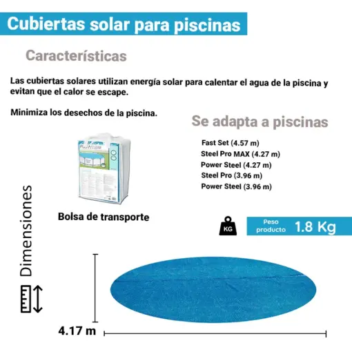 Cubierta Solar Para Alberca 13ft 417cm Plástico Bestway