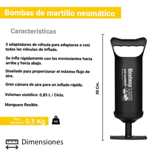 Bomba Para Inflable Air Hammer Tm Manual 30 Cm