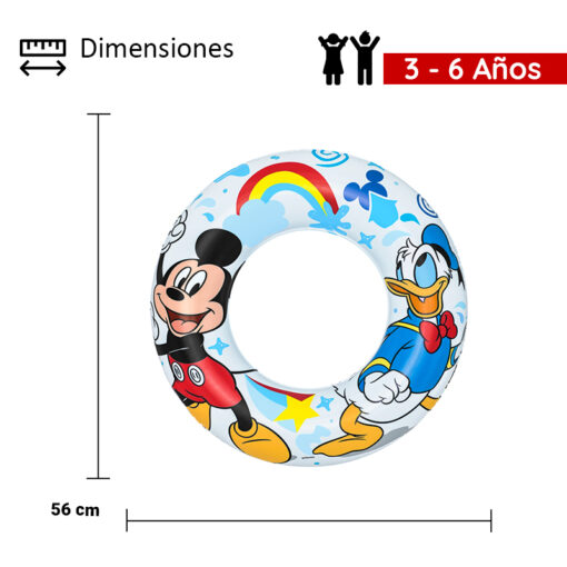 Dona Salvavidas Inflable Infantil Bestway Mickey Mouse 56 Cm Multicolor