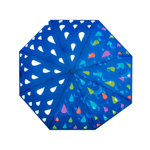 Paraguas Automático De Gotas Mágico Cambia De Color 98 Cm