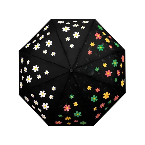 Paraguas Automático De Flores Magico Cambia De Color 98 Cm