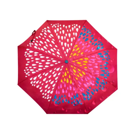 Paraguas Mágico Automático De Gotitas Cambia De Color 98 Cm