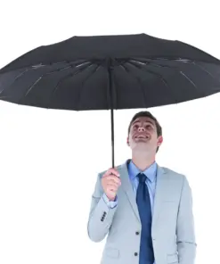 Paraguas Sombrilla Automático De Bolsillo Negro Con Filtro 105 Cm