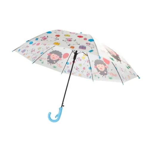 Paraguas Infantil Con Estampado De Colores Y Silbato 4 Pzas