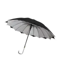 Paraguas Negro Tipo Bastón Con Doble Tela Semiautomático