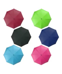 Sombrilla Automático De Bolsillo Paraguas De Colores Resistente 6 Pzas