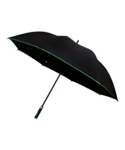 Paraguas Semiautomático Sombrilla Tipo Golf Jumbo Negro 130 Cm