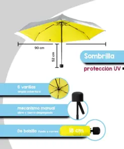 Paraguas Plegable Manual Sombrilla De Bolsillo Economica Uv