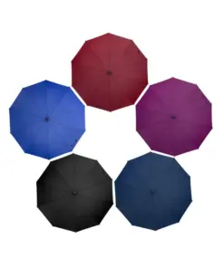 Paraguas Semiautomático Tipo Bastón Resistente Colores Lisos 5 Pzas