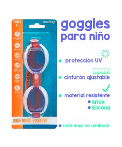 Goggles Infantiles De Colores 3 Piezas Natación 7 A 14 Años