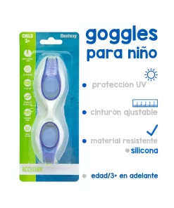 Goggles Para Niño Natación Ajustables 3 Años Mayoreo 3 Pz