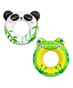 Salvavidas Inflable Dona Flotador Diseño Panda Y Rana 2 Pzas