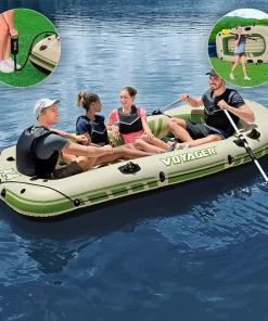 Bote Inflable Lancha Balsa Voyager X4 Con Remos 4 Personas