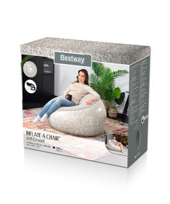 Sillon Inflable Puff Bestway Aterciopelado Cómodo 66 cm 3 Pzas